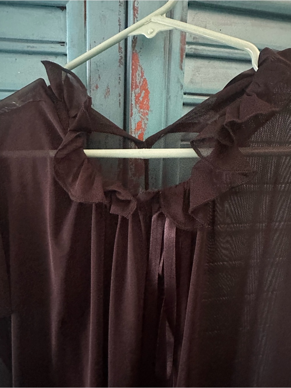 Foxblood Sophie Mesh Dress with Tie Neck - Picture 5 of 6